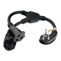 Sanoxy 14 in. Ultra Low Profile Power Extension Cord Splitter Cable 16 AWG 2 NEMA 5-15R to 1 NEMA 5-15P SNX-CBL-PW155-1714